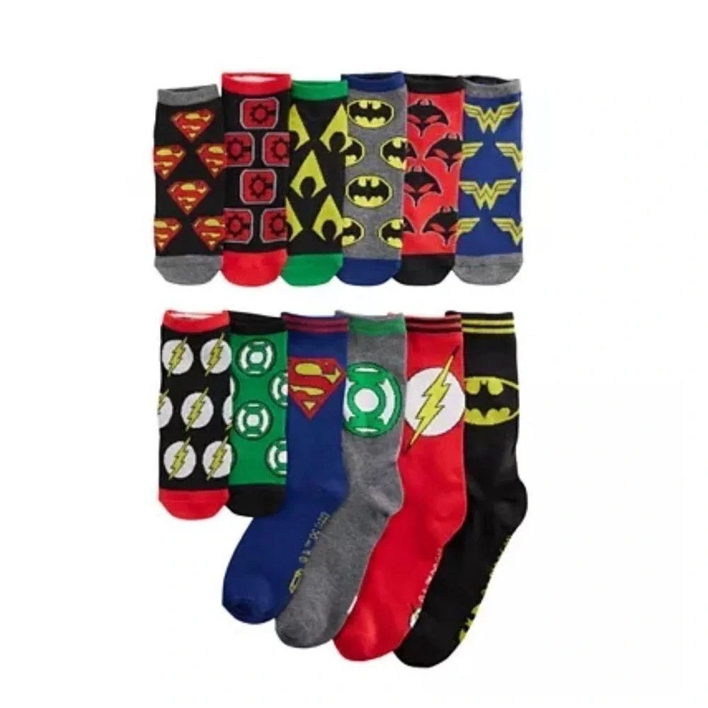 Marvel DC Comics Justice League‎ 12 Days of Socks Crew Novelty Socks NWB Men